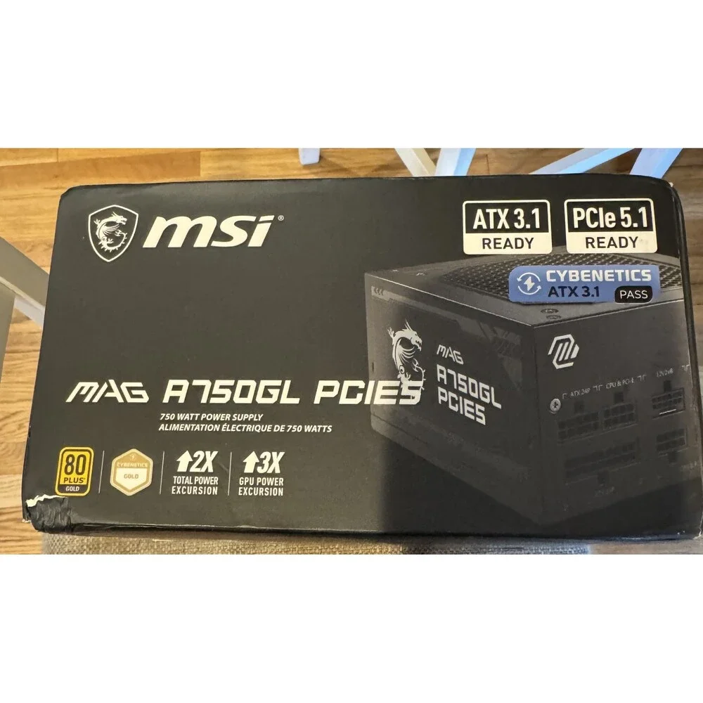 MSI MAG A750GL PCIe5 750W 80+ Gold ATX 3.1 Ready Gaming Power Supply SEALED